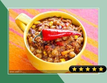 Chickpea, Corn and Kidney Bean Chili recipe