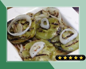Grilled Green Tomatoes & Onions recipe