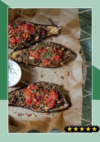 Stuffed Eggplant with Lentils and Millet recipe
