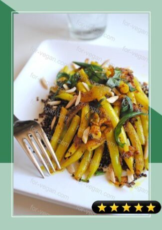 Indian-Spiced Yellow Wax Beans with Black Quinoa recipe