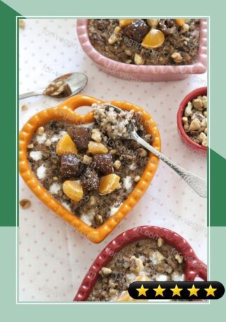 Baked Coconut Oatmeal with Pepper Nut Topping recipe