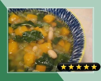 Easy White Bean, Swiss Chard and Butternut Squash Soup recipe