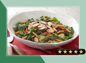 Sauteed Spinach with Carrots, Raisins and Almonds recipe