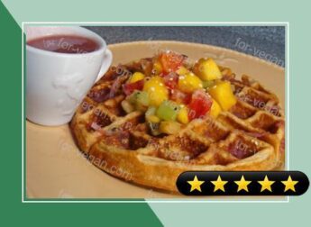 Tropical Fruit Belgian Waffle Topping with Coconut Guava Syrup recipe
