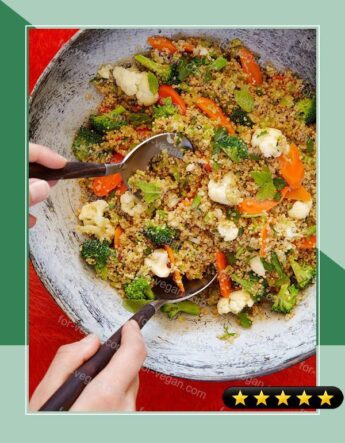 Marcus Samuelssons Quinoa with Broccoli, Cauliflower and Toasted Coconut recipe