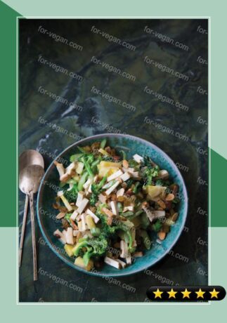 Baked Tofu Salad with Broccoli and Pineapple recipe
