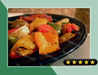 Roasted Tri Color Peppers and Onions recipe