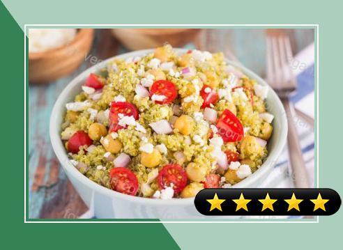 Quinoa and Chickpea Pesto Salad recipe
