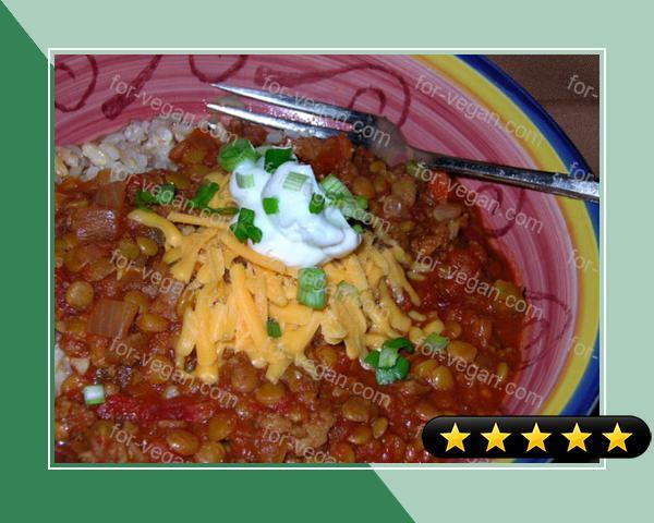 Lentil Chili With Chunky Vegetables recipe