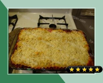 Vegan "Meat & Cheese" Spinach Lasagna recipe