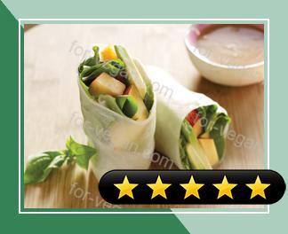 Nectarine and Basil Summer Rolls with Almond Sauce recipe