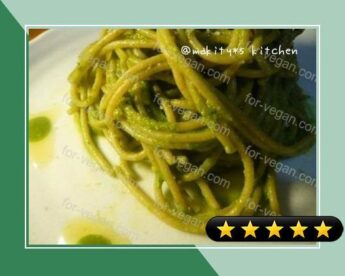 Easy Macrobiotic Komatsuna Spaghetti Genovese recipe