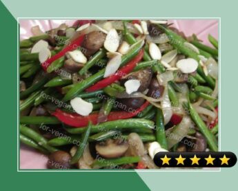 French Baby Beans, Baby Brown Pearl Mushrooms Topped With Almond recipe