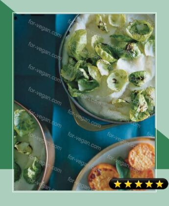 Parsnip Puree with Sauteed Brussels Sprouts Leaves recipe