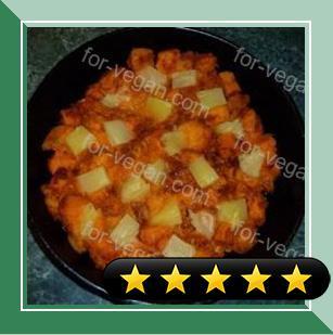 Spicy Glazed Sweet Potatoes and Pineapples recipe