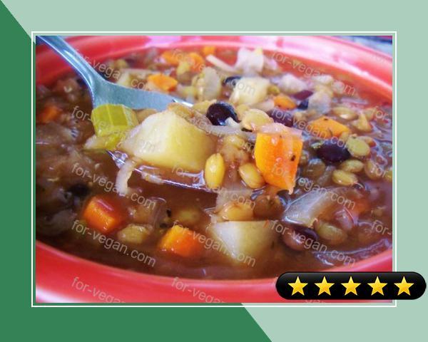 Easy Tasty Hearty Lentil Black Bean Stew recipe