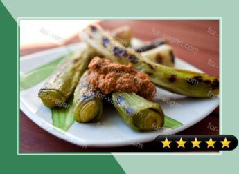 Grilled Leeks With Romesco Sauce recipe