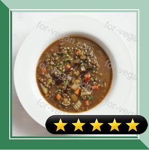 Lentil Soup with Garlicky Vinaigrette recipe