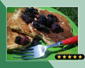 Banana-Flax Pancakes With Blueberry Sauce recipe