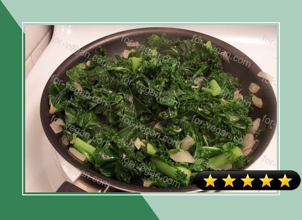 Sauteed Kale & Red Onions With Garlic and Lemon recipe