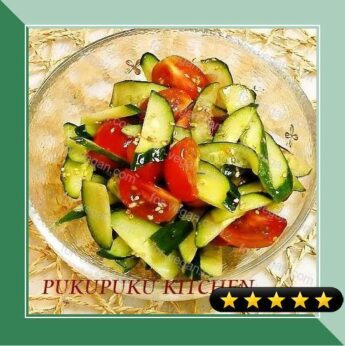 Namul Style Cucumber and Tomato with Sesame Oil recipe