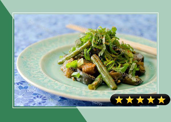 Spicy Eggplant and Green Bean Stir Fry recipe